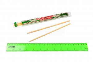Палочки для еды бамбуковые 20см в индивидуальной упаковке (несоединенная пара) + зубочистка.3638/31-h