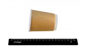 Стакан бумажный 250мл для горячих напитков двухслойный, крафт (30/600).67679-V