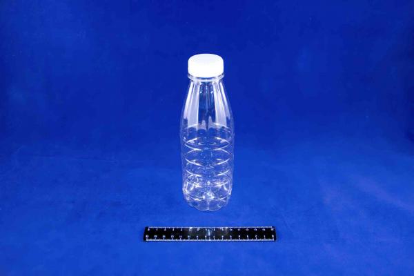 Бутылка ПЭТ 0,5л прозрачная с крышкой, для молока (130шт).001/0М