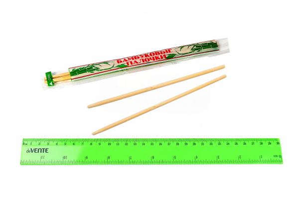 Палочки для еды бамбуковые 20см в индивидуальной упаковке (несоединенная пара) + зубочистка.3638/31-h