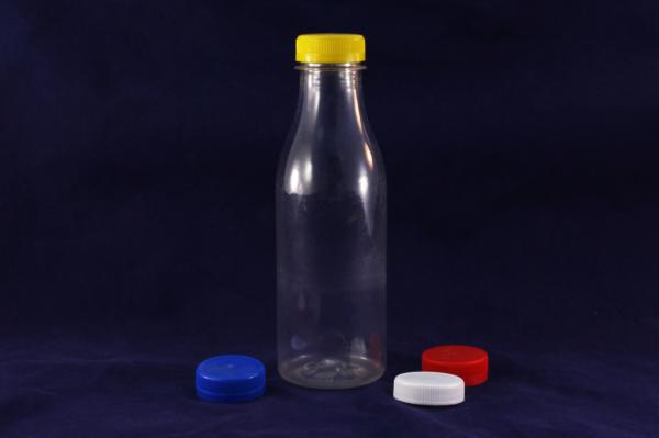 Бутылка ПЭТ 0,5л прозрачная с крышкой, для молока (100шт).001/0М10