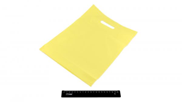 Пакет ПВД светло-бежевый, с вырубной ручкой 30*40 70мкм, активированный, для шелкографии.5678/02be