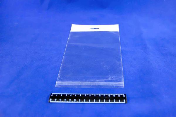 Пакет полипропиленовый с липким слоем и еврослотом 15*22 30мкм (200).9861/850