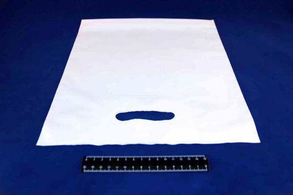 Пакет ПВД белый, с вырубной ручкой 40*50 50мкм, активированный, для шелкографии.5678/0211
