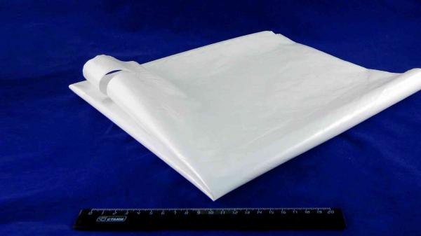 Пакет ПВД белый, с вырубной ручкой 70*60 80мкм, активированный, для шелкографии.5678/04-1