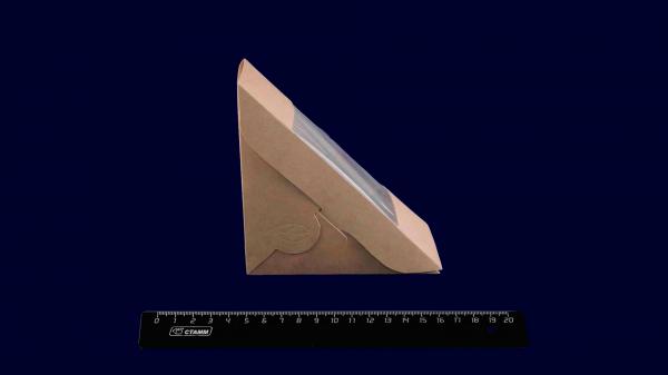 Контейнер крафт треугольный для сэндвичей, 130мм*130мм*70мм ECO SANDWICH 70 (50/800).Kr1-0031