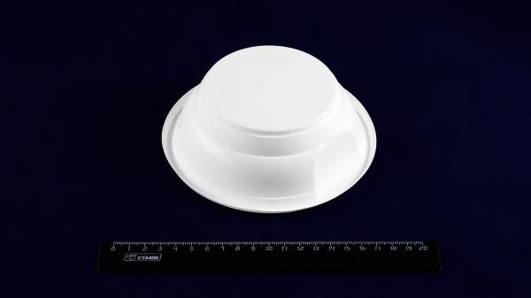 Тарелка (миска) глубокая с ушками одноразовая белая 500мл, ПолиЭр (1000).1312/23p