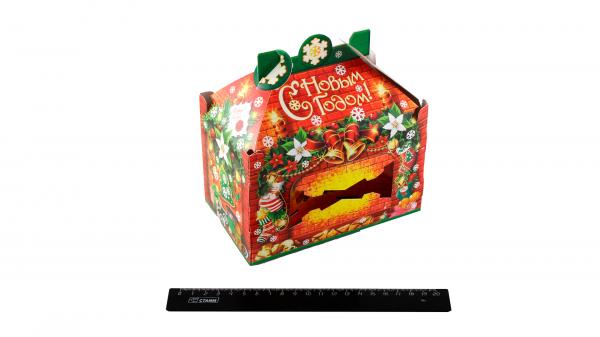 Коробка для новогодних подарков "Каминчик Дед Мороз", на 0,5кг.908944/2028