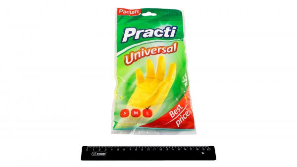 Перчатки резиновые Paclan Universal L, желтые (1 пара).38021/p
