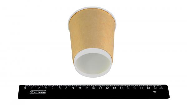 Стакан бумажный 250мл для горячих напитков двухслойный, крафт (30/600).67679-V
