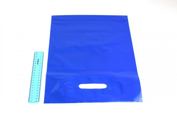 Пакет ПВД синий, с вырубной ручкой 30*40 70мкм, активированный, для шелкографии.5678/02s
