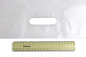 Пакет ПВД белый, с вырубной ручкой 30*40 70мкм, активированный, для шелкографии.5678/01p