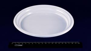 Тарелка десертная одноразовая пластиковая белая d=205мм, Стирол Пласт (100/1800) 1306/0СП