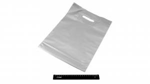 Пакет ПВД серебро, с вырубной ручкой 30*40 70мкм, активированный, для шелкографии.5678/01s
