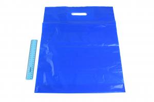 Пакет ПВД синий, с вырубной ручкой 40*50 70мкм, активированный, для шелкографии.5678/090s