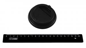 Крышка 80 мм для горячих напитков, черная, с питейником (100шт/10уп).7002/236vl