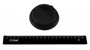 Крышка 80 мм для горячих напитков, черная, с питейником, Каштан (100шт/20уп).7002/236sh