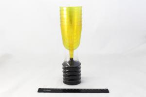 Фужер-бокал для вина 200мл, Желтый, низкая черная съёмная ножка (6шт).1507/13-1y