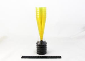 Фужер-бокал для шампанского в виде конуса, 150мл, Желтый, низкая черная съёмная ножка (6шт).1507/13-111y