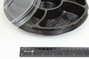 Емкость-менажница ТР 260/36 коричневое дно на 5 секций + прозрачная крышка, d=260мм, h=36мм (110шт).3820/023-110