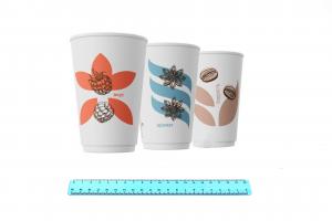 Стакан бумажный ГН 400 мл. Гармония (микс 3 диз) 2х.сл. (18шт/24уп) DW16/ 5117.7009/213-uds