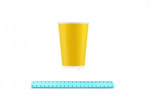 Стакан бумажный 350 мл. "Yellow" (50шт/20уп) ИнтроПластик.7009/307-uds