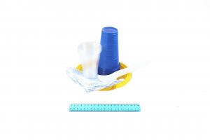 Набор  5 персон/БЕЗ этикетки (40уп) Тар.БЕЛ. d=170, ст.100гр, ст.ЦВ.200гр, Вилка, Салфетка.1961/01-uds