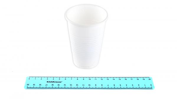 Стакан 200мл одноразовый пластиковый белый, УпаксЮнити (100/4000).1021