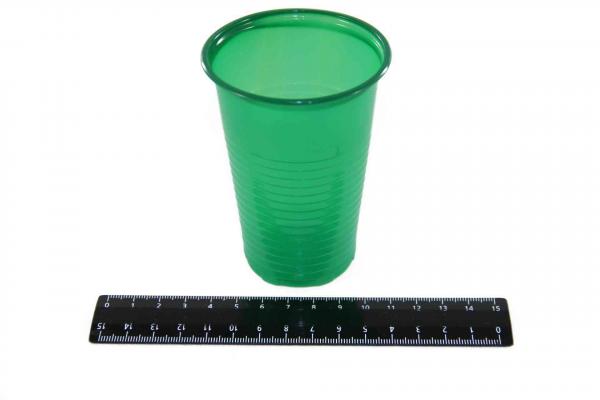 Стакан одноразовый пластиковый зелёный 200мл (100шт).45452