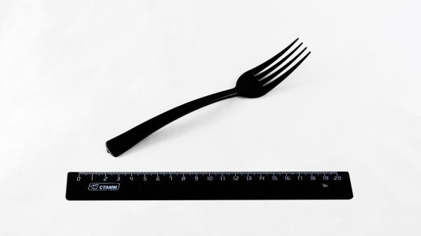 Вилка одноразовая пластиковая чёрная, 175мм (48шт в упаковке).1422/N2