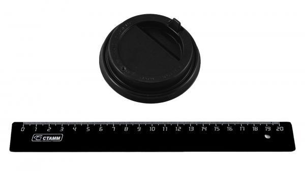 Крышка 80 мм для горячих напитков, черная, с питейником (100шт/10уп).7002/236vl