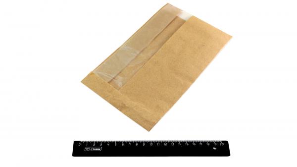Пакет бумажный Крафт 250*140*60мм с боковым окном (100).3830/06540b