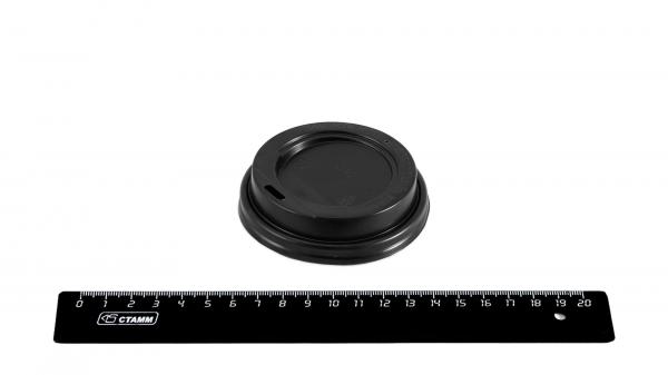 Крышка 80 мм для горячих напитков, черная, Атлас, БЕЗ ПИТЕЙНИКА (С ОТВЕРСТИЕМ).7002/b256atl