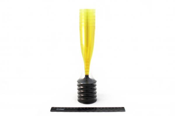 Фужер-бокал для шампанского 100мл, Желтый, низкая черная съёмная ножка (6шт).1507/13-11y