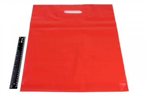 Пакет ПВД красный, с вырубной ручкой 40*50 70мкм, активированный, для шелкографии.5678/0110k