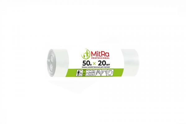Мешок мусорный 50 л. (20шт/50рул) белый MITRA PROFESSIONAL 402162  06000720009.935/25-uds