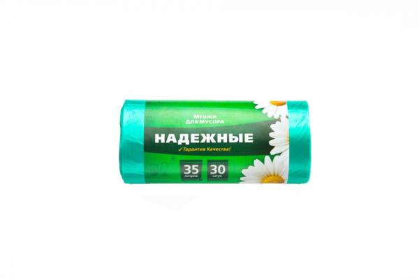 Мешок мусорный ПСД 35 л. (30шт/20рул) с ушками ЗЕЛЕНЫЕ НАДЕЖНЫЕ 05000575012.ВЛ03830(У)-uds