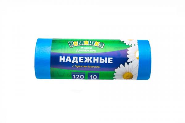 Мешок мусорный ПСД 120 л. (10шт/24рул) с ушками СИНИЕ НАДЕЖНЫЕ 07001100016,5.ВЛ12002(У)-uds