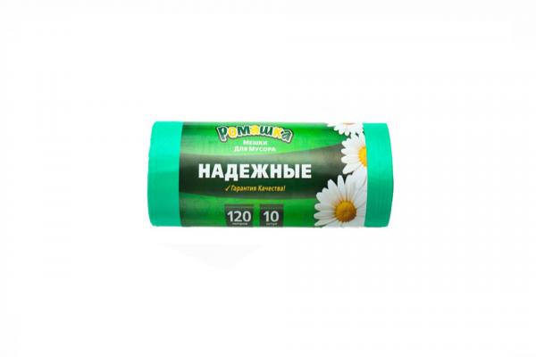 Мешок мусорный ПСД 120 л. (10шт/24рул) с ушками ЗЕЛЕНЫЕ НАДЕЖНЫЕ 07001100016,5.ВЛ12004(У)-uds