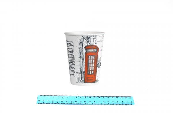 Стакан бумажный 250 мл. London Red (50шт/20уп) ИнтроПластик.7009/058-uds