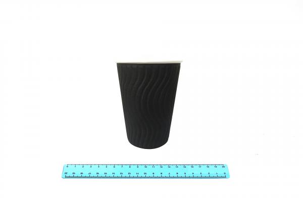 Стакан бумажный 300 мл. Impresso Black 2х.сл (40шт/20уп) 7009/3001-uds