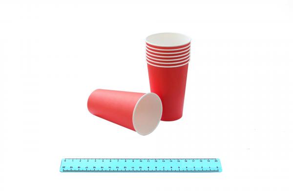 Стакан бумажный 400 мл. (50шт/20уп) Красный RED (D=90)/ 7009/411-uds