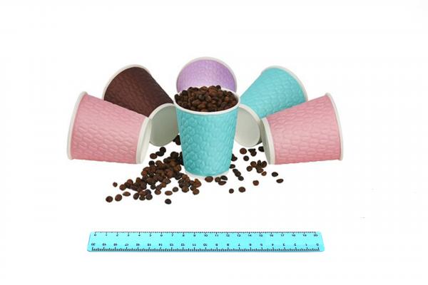 Стакан бумажный 200 мл. Кофейные зерна (4 цвета) 2х.сл (37шт/25уп) 7009/6-uds