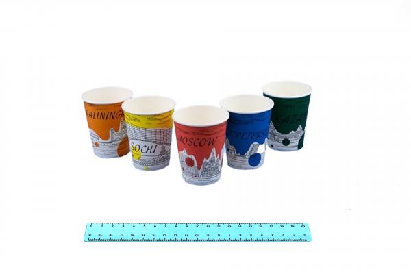 Стакан бумажный 250 мл. ГОРОДА (50/1000) /9987/234-uds