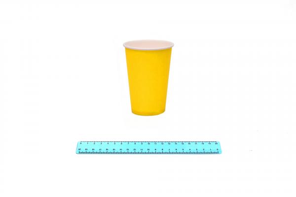Стакан бумажный  ГН 350/430 мл. ЖЕЛТЫЙ (50/800).9987/355-uds