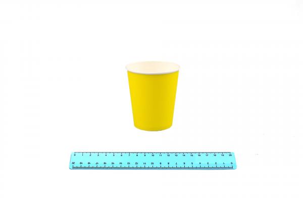 Стакан бумажный 250 мл. ЖЕЛТЫЙ (50шт/20уп).9987/711-uds
