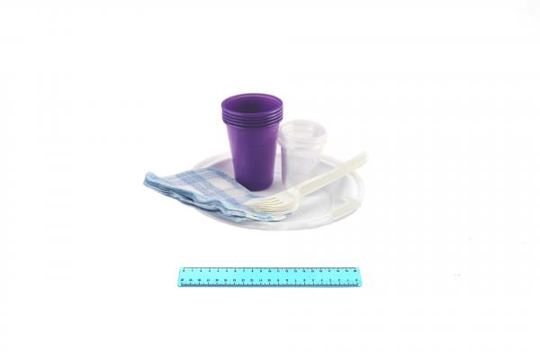 Набор NEW  Шашлычный /5 персон (30уп) Леопак/Тар.БЕЛ.d=205, ст.100гр, ст.ЦВ.0,200, Вилка, Салф. цв.1961/1-uds