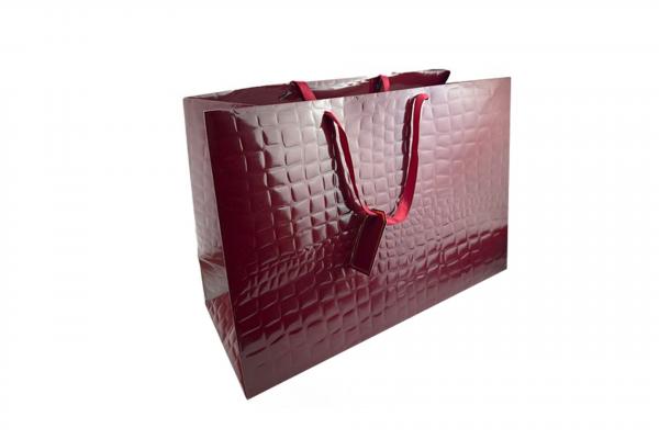 L237 Пакет люкс Кожа Бордо 45*35*35 см. (12шт/8уп).964/274-uds
