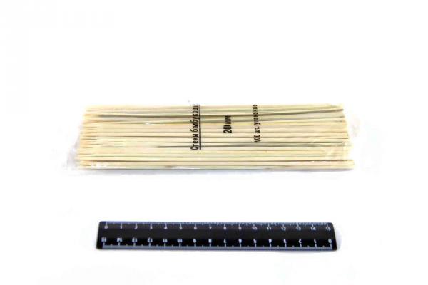 Палочки (шпажки) бамбуковые 20см (100шт).3636/1