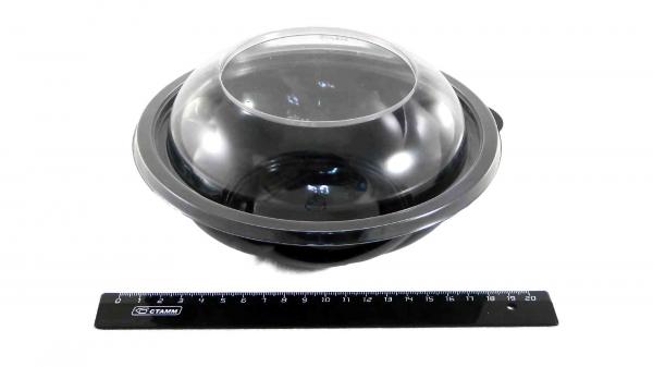 Контейнер круглый с чёрным дном, СпК-190-750, прозрачный верх, d=194мм (300шт).798/1542